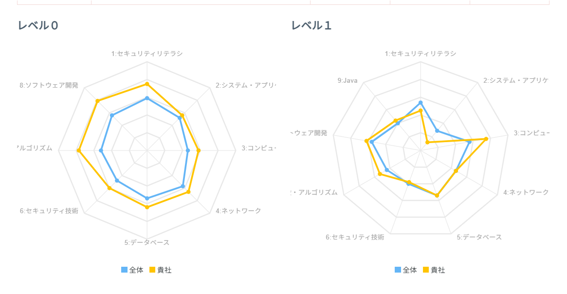 サンプル② カテゴリ別正答率（レベル別）