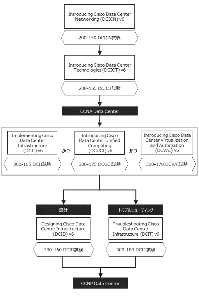 CCNA Data Center/CCNP Data Center資格取得 コースフロー